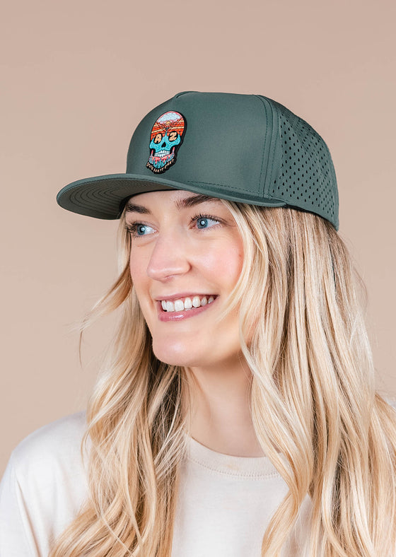 Curved Snapback Hat State Of Mind | Steel Green