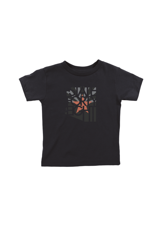 Toddler Crew Neck Copper Flag | Black