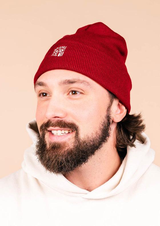 Cuff Beanie Classic | Cardinal Red & Cream