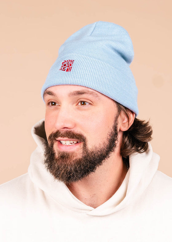 Cuff Beanie Classic | Powder Blue & Maroon