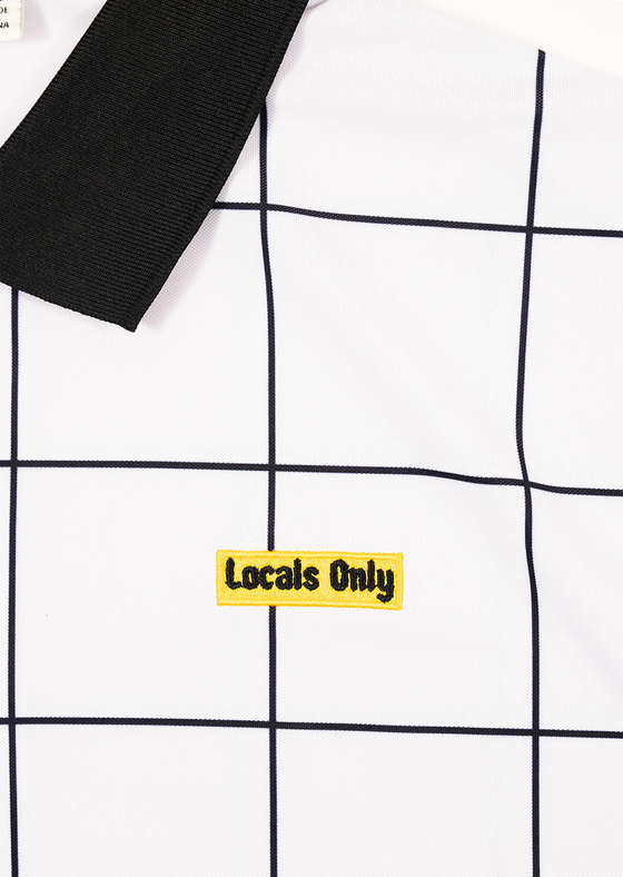 Men’s Polo “Locals Only” | White & Black