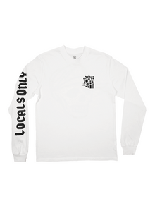  Men’s Long Sleeve Crew Neck “Locals Only” | White & Black