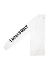 Men’s Long Sleeve Crew Neck “Locals Only” | White & Black