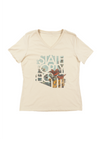 Women's Relaxed V-Neck Flora & Fauna | Natural - State Forty Eight