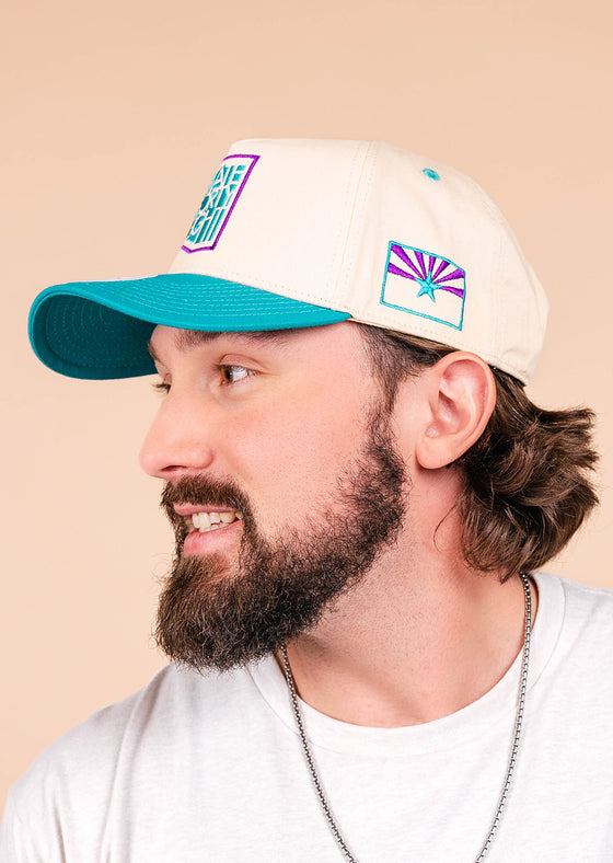 Frame Snapback Hat Classic Throwback | Teal & Purple