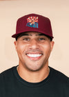 Frame Snapback Hat SFE Distressed Flag | Maroon - State Forty Eight