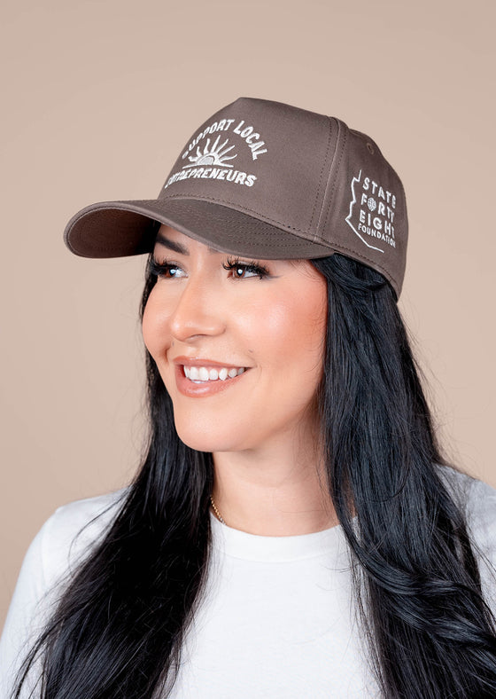 Frame Snapback Hat Support Local Entrepreneurs| Walnut & Cream