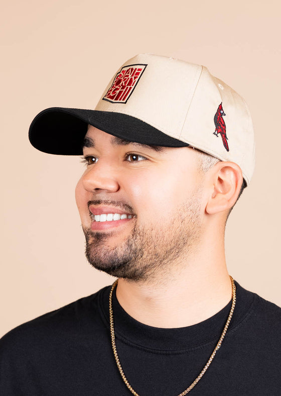 Frame Snapback Hat SFE Khaki Bird | Black & Khaki - State Forty Eight
