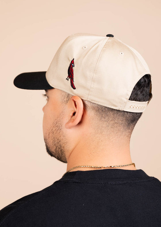 Frame Snapback Hat SFE Khaki Bird | Black & Khaki - State Forty Eight