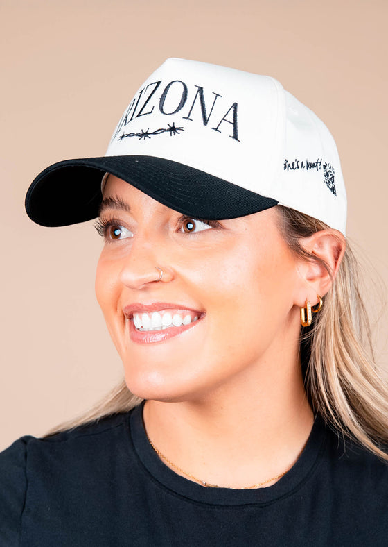Frame Snapback Hat She's A Beaut! | Natural & Black