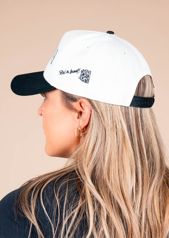 Frame Snapback Hat She's A Beaut! | Natural & Black