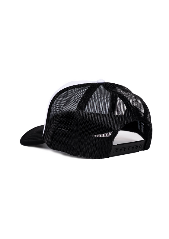 Frame Foam Trucker Hat Por La Familia | White & Black