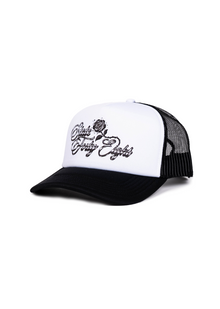  Frame Foam Trucker Hat Por La Familia | White & Black