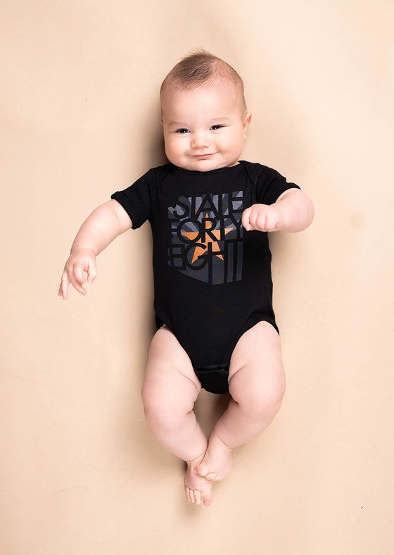 Infant Onesie Copper Flag | Black