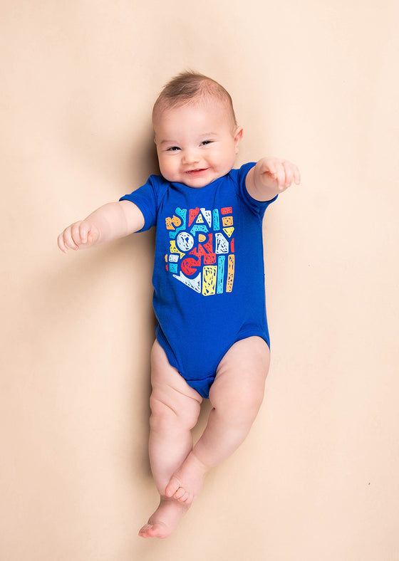 Infant Onesie Scribble | Royal Blue