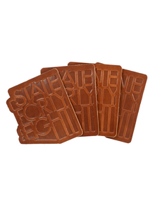  Genuine Leather Coaster Set Classic | Brown