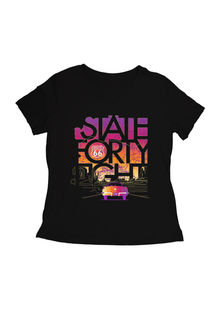  Women's Relaxed V-Neck What A Deal May | Black