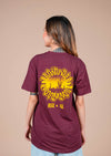 Men’s Crew Neck ASU Sunburst | Heather Maroon