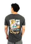 Men's Crew Neck AZ Collage | Black Stone Wash