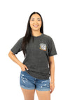 Men's Crew Neck AZ Collage | Black Stone Wash