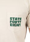 Men's Crew Neck Pocket Tee Block Desert | Bone 
