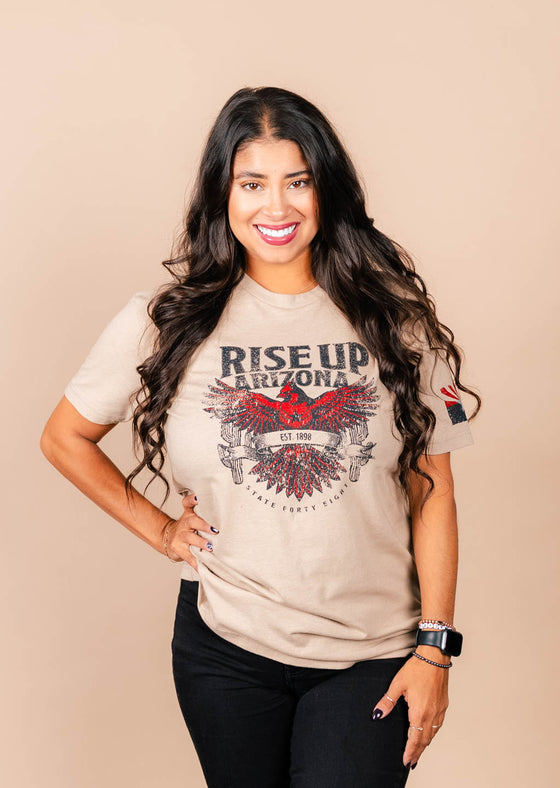 Men's Crew Neck Rise Up Arizona | Heather Tan