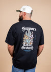 Men's Crew Neck Support Local | Faded Black