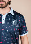 Men’s Polo Desert Freedom | Navy, White & Red