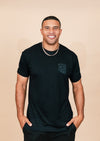 Men's Tri-Blend Crew Neck Classic | Black & Black   - State Forty Eight