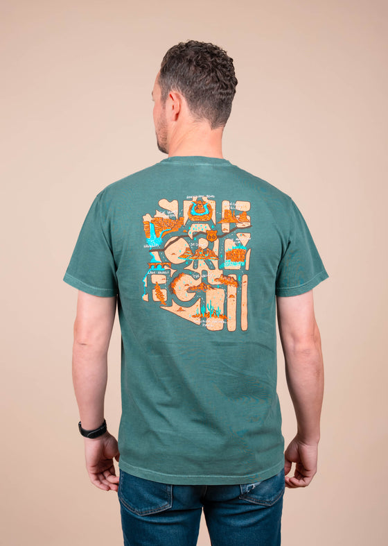 Men's Heavy Crew Neck Explore Arizona | Blue Spruce  - State Forty Eight