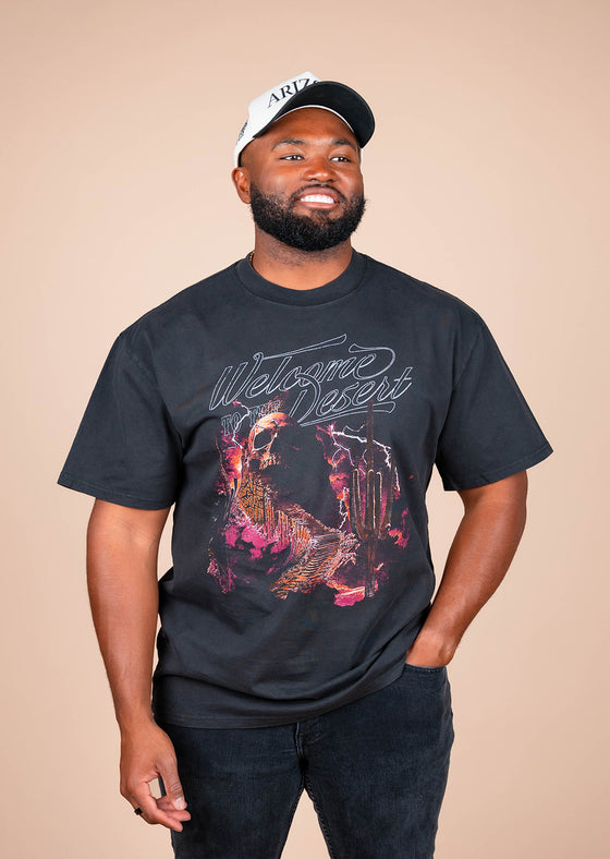 Men's Heavy Crew Neck Welcome to the Desert | Faded Coal