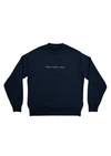Men’s Heavy Crew Sweatshirt Wordmark | Midnight Navy Blue & White