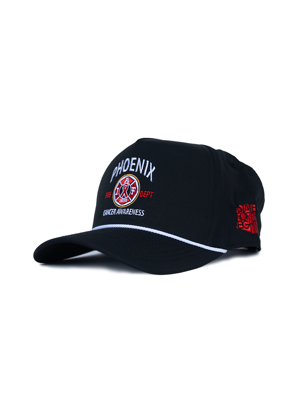 Snapback Rope Hat Phoenix Fire Cancer Awareness | Black & White