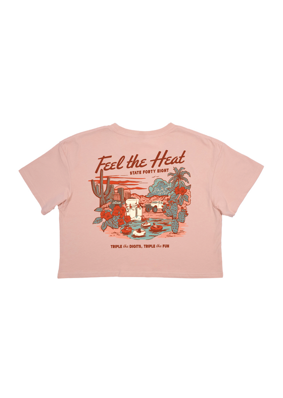 Women's Crop Top Feel The Heat | Hazy Pink