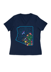 Women’s Relaxed V-Neck Hispanic Heritage | Navy Blue - State Forty Eight