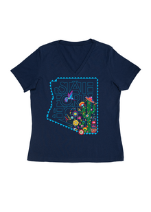  Women’s Relaxed V-Neck Hispanic Heritage | Navy Blue - State Forty Eight