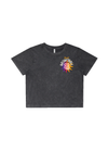 Women's Heavy Crop Top Hoopin' In The 48 | Stone Wash - State Forty Eight