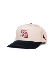  Frame Snapback Hat SFE Khaki Bird | Black & Khaki - State Forty Eight