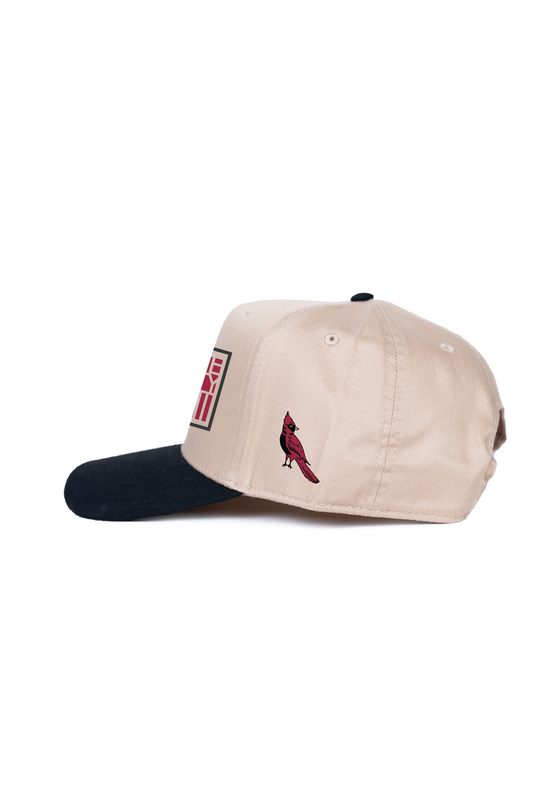 Frame Snapback Hat SFE Khaki Bird | Black & Khaki - State Forty Eight