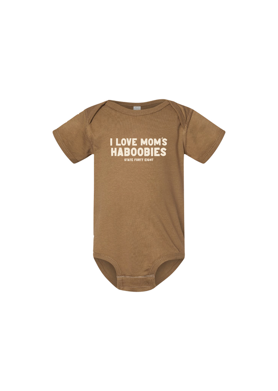 Infant Onesie Mom's Haboobies | Coyote Brown