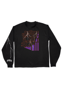  Men’s Long Sleeve Crew Neck PHX Lightning |  Black