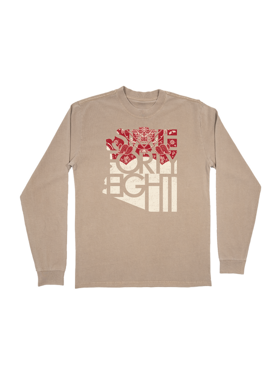 Men's Heavy Long Sleeve Paisley Cactus | Khaki 