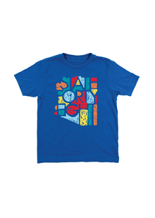  Youth Crew Neck Scribble | Royal Blue