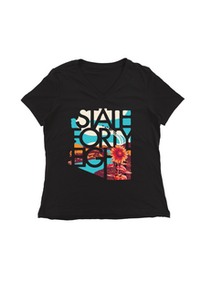  Women's Relaxed V-Neck Sutton's Wish | Black - State Forty Eight