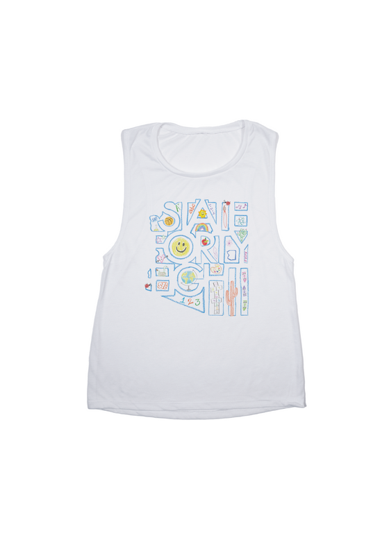 Women’s Muscle Tank Teacher Appreciation | White