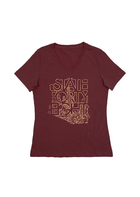 Women's Relaxed V-Neck What a Deal October | Maroon