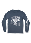 Men’s Long Sleeve Crew Neck Fading Saguaro | Petrol Blue