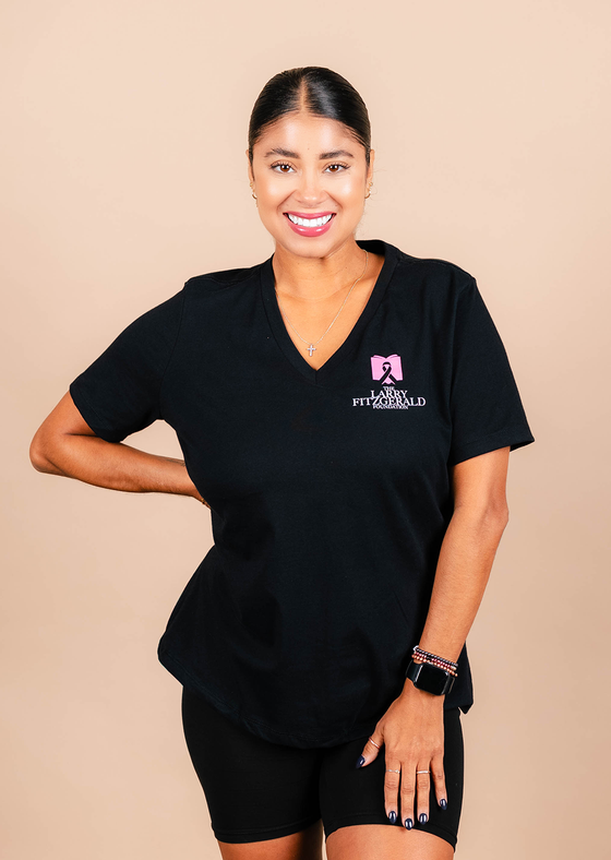 Women’s Relaxed V-Neck Larry Fitzgerald Foundation | Black & Pink