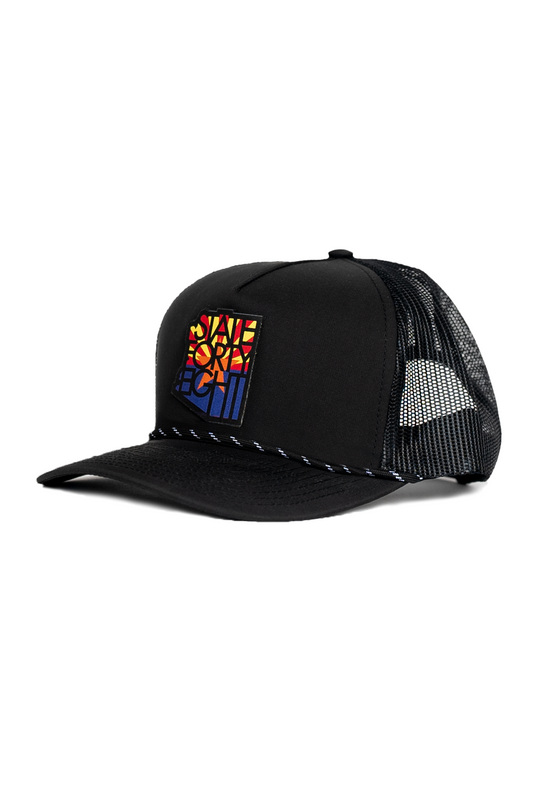 Curved Snapback Rope Hat SFE Flag | Black