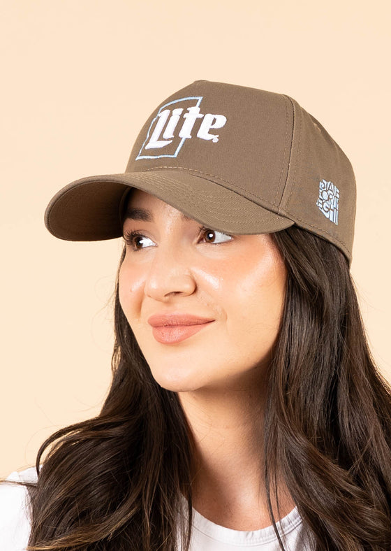 Frame Snapback Hat Miller Lite | Walnut